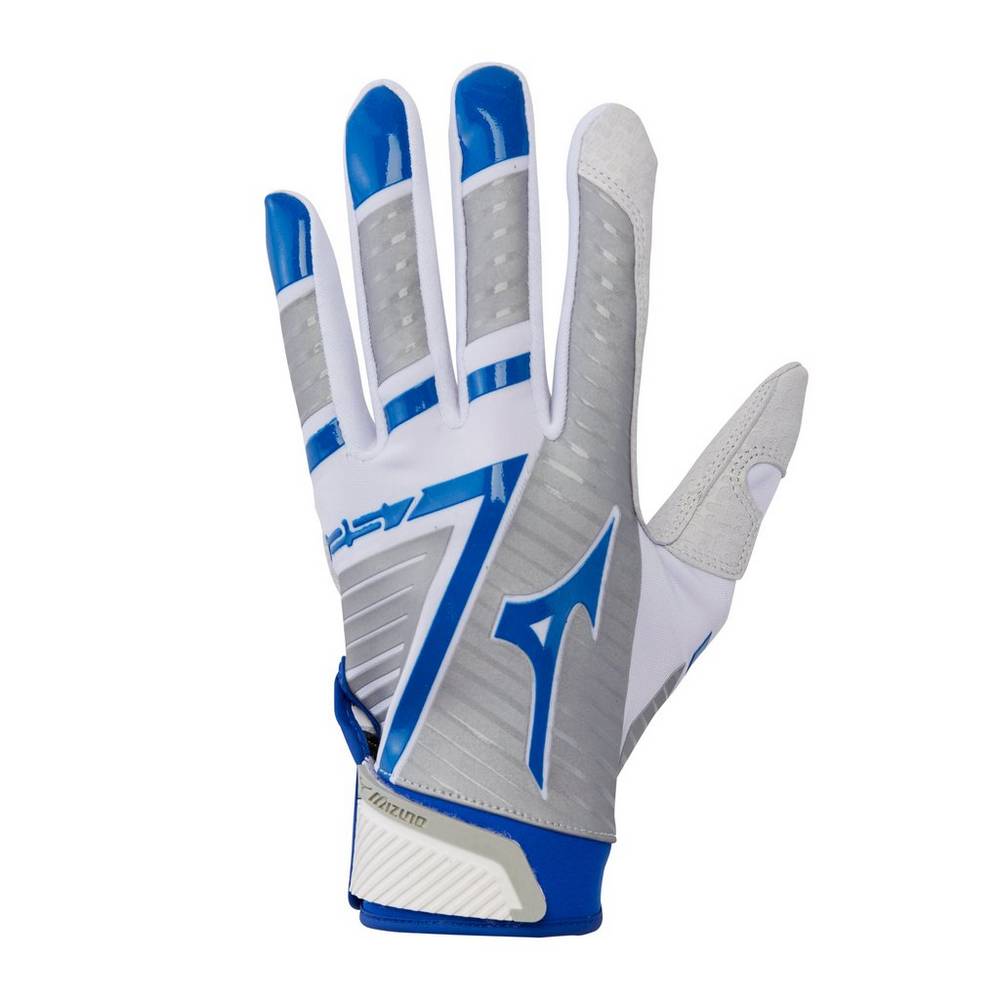 Luva Mizuno F-257 Softball Batting - Mulher - Branco/Azul Marinho - JHUZK4975